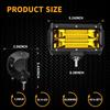 NEW-2X 5 Inch 72W LED Work Lights Waterproof Off Road Pod Fog Lights Yellow Lamps for Trucks ATV UTV Polaris Boat Golf Cart