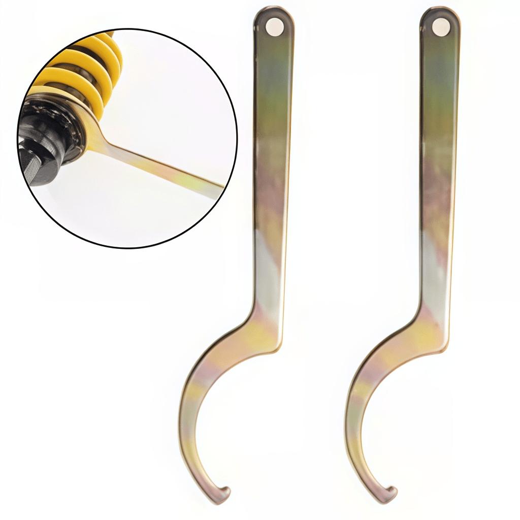 Upgraded Motorcycle Shock Adjustment Spanner Wrench, Heavy Duty Spring Adjuster Tool, Rust-Proof High Strength Steel, Universal Fit