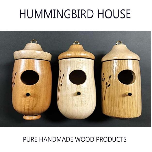 Hummingbird House - 2022 New Wooden Hummingbird House for Outside Hanging, 2/3Pcs Hummingbird Houses for Outside for Nesting (Cherry+Maple)