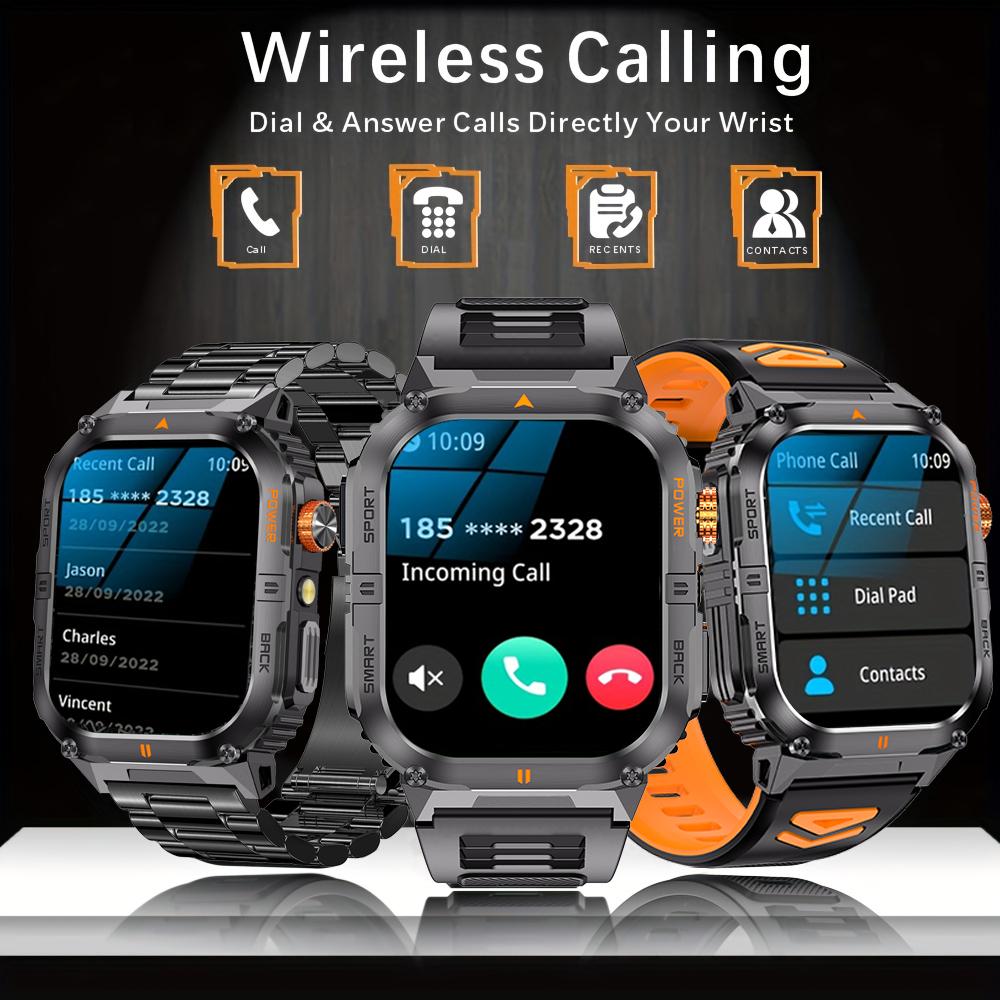 1000mAh Super Capacity Battery Adult Men Smart Watch 2.0-inch Large Screen Bluetooth Call IP68 Waterproof SmartWatch Sports