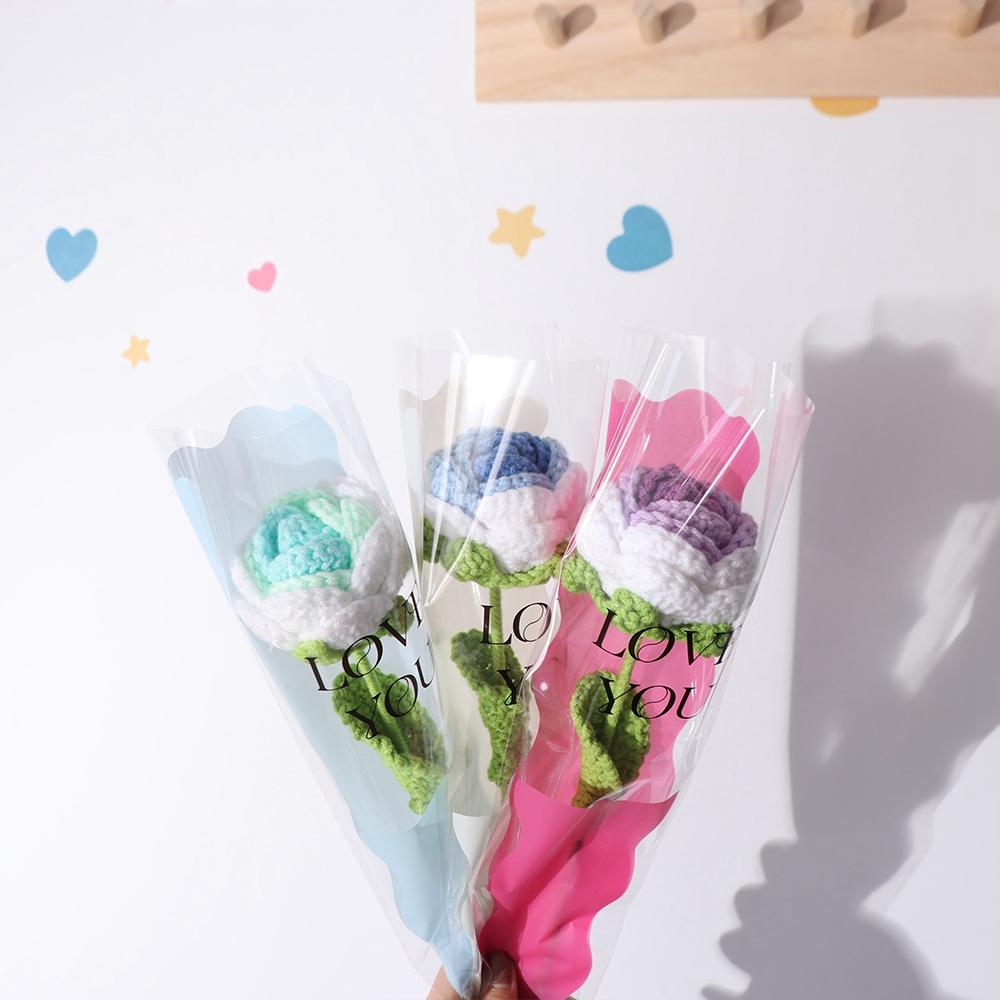 50pcs Transparent Wrapping Paper Package Supplies Bouquet Packing Material  Valentine's Day