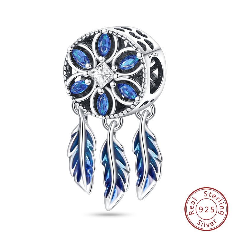 Copper Colorful Luminous Lotus Butterfly Dream Catcher Charms Beads Fit Qikaola Original Bracelets Diy Jewelry