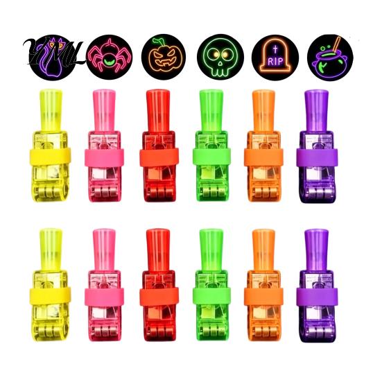 Interactive Toys for Kids 12 Pcs Halloween Finger Projector Lights, Mini Colorful LED Family Gathering Games Pattern Projection Ring Kids, Goodie Bag