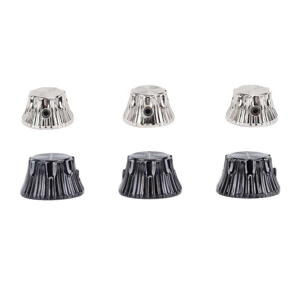 3Pcs Electric Guitar Knobs Metal Potentiometer Dome Top Hat Bell Volume Tone Control with Wrench