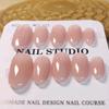 100% Handmade Oval Shape Minimalist Nude Fake Nail Set With Glue & Box Simple Beauty of Nature Artificial NailsFake Nails Reusable