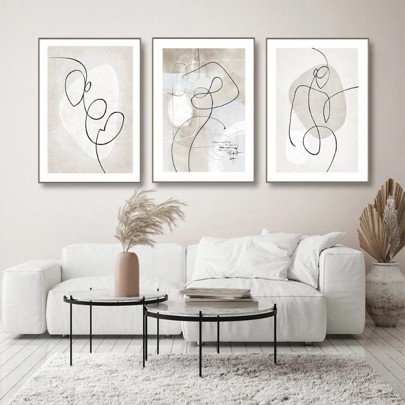 Modern Living Room Decor Nordic Minimalist Figures Line Wall Canvas Paintings Posters Aesthetic Accessories