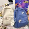 Schoolbag female Korean version Harajuku ulzzang high school backpack junior high school student Mori solid color simple versatile ins backpack