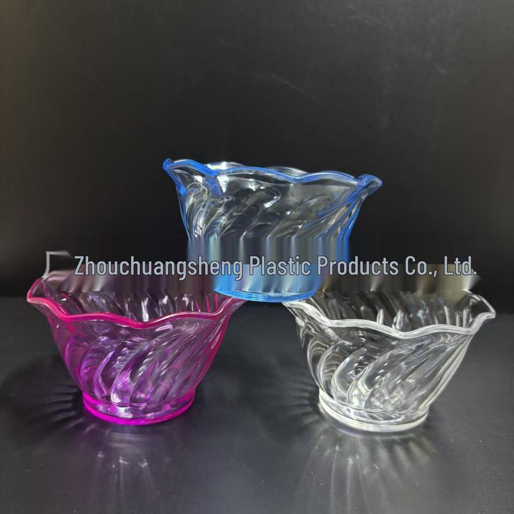 6oz Striped Lace-Shaped Plastic Bowl: Colored Snack, Candy, Fruit, or Small Salad Bowl