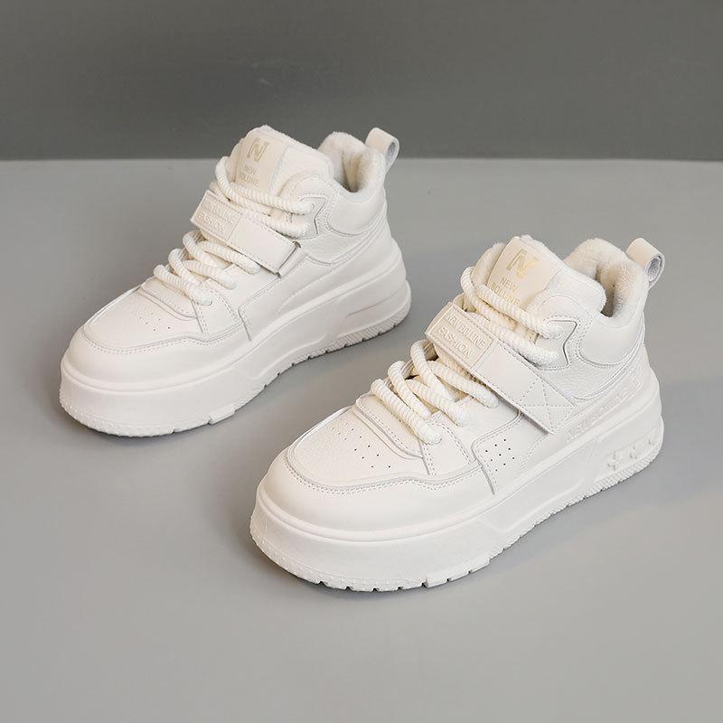 Новые осенне-зимние теплые женские кеды на платформе, трендовые, повседневные 36