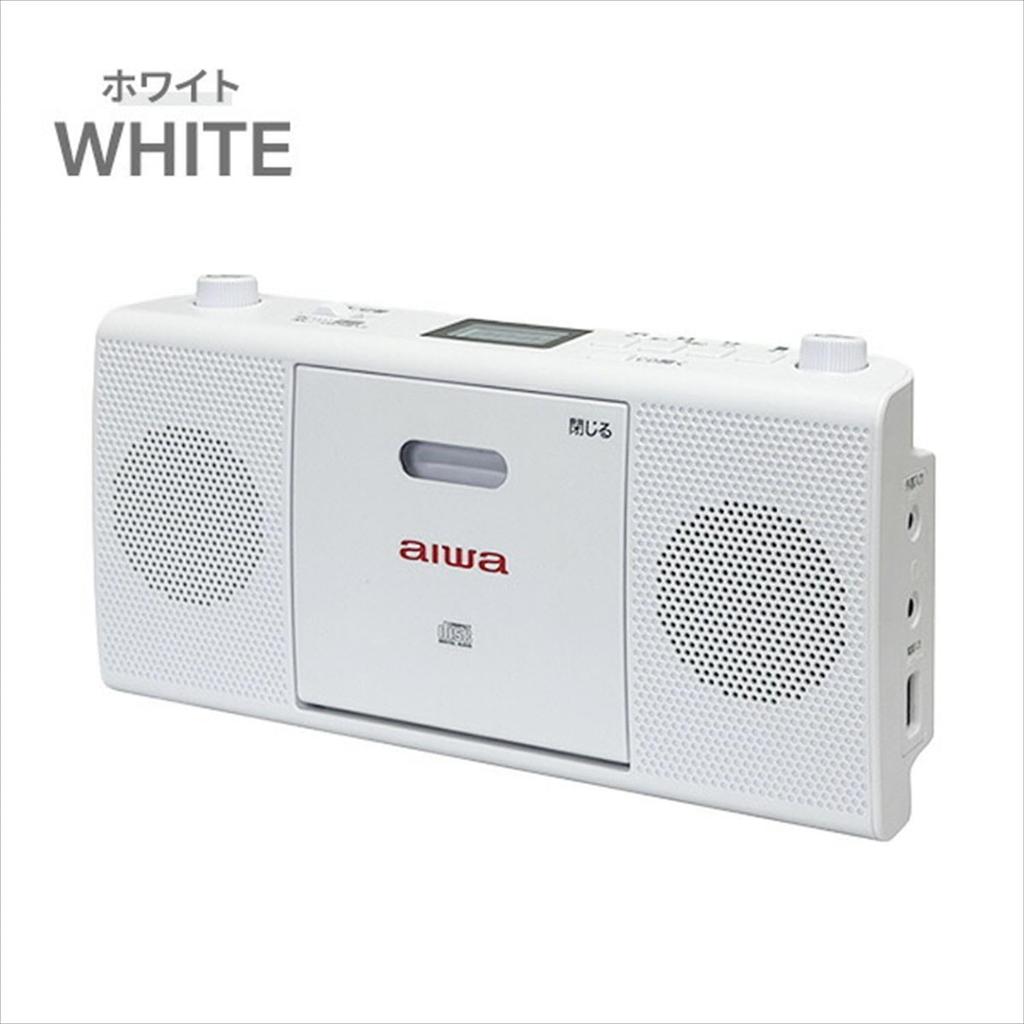 Tosho CD Player, AM/Wide FM Radio, Battery/Power Cord, White, GAA4-RCD0001(WH)