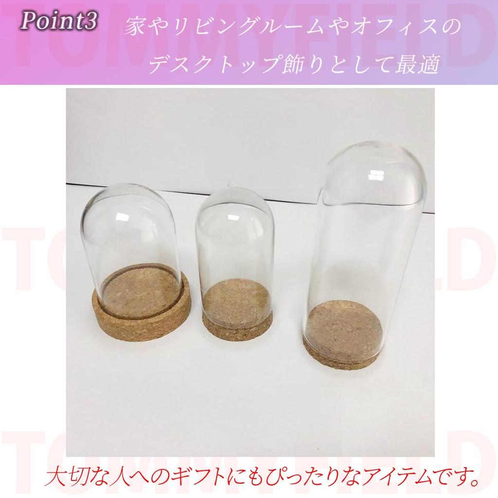 TOMMYFIELD Glass Dome with Clear Glass Cover and Cork Base for Home Decoration (Dome) [Parallel Import]