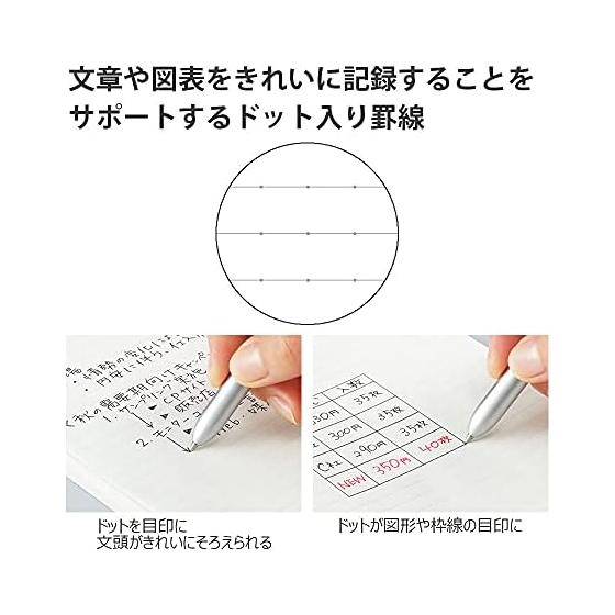 KOKUYO Note Campus Note Adult Campus Dotted B Ruled A5 50 Sheets 5 Pack No-105BT-DBX5SET Navy Blue