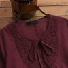 Casual Women Pullover Fashion Solid Color Print O Neck Long Sleeve 3/4 Sleeve Top Fall Spring