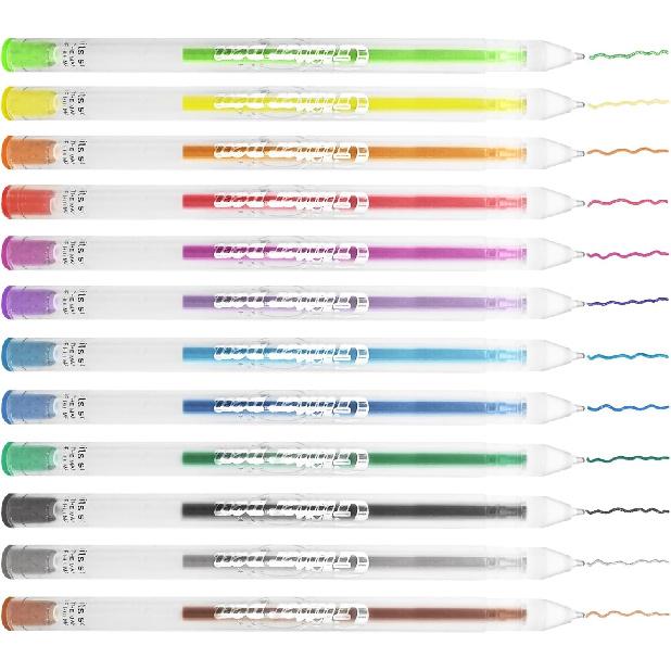 36 PCS Scented Glitter Color Gel Pen Smooth Writing Stationery Kit Cute Smell Good Fruit Flavors Coloring for Girls Kids Art Crafts School Stocking