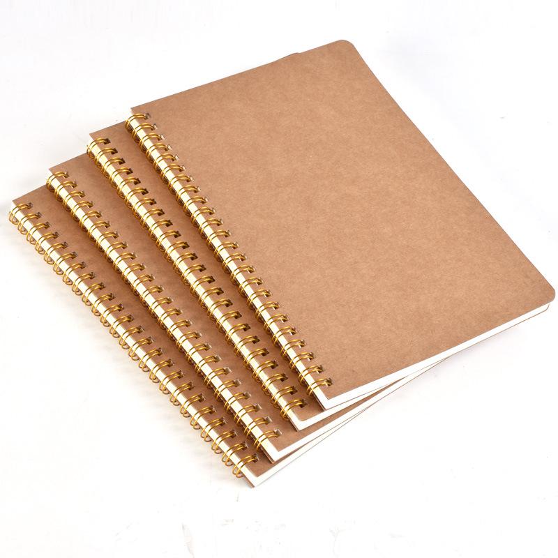 A5 Dot Grid Kraft Paper Coil Notebook for Office and Students