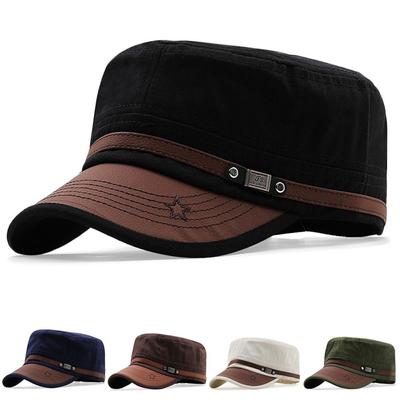 Men Cotton Adjustable Cadet Hat Sun Cap Baseball Cap Hat