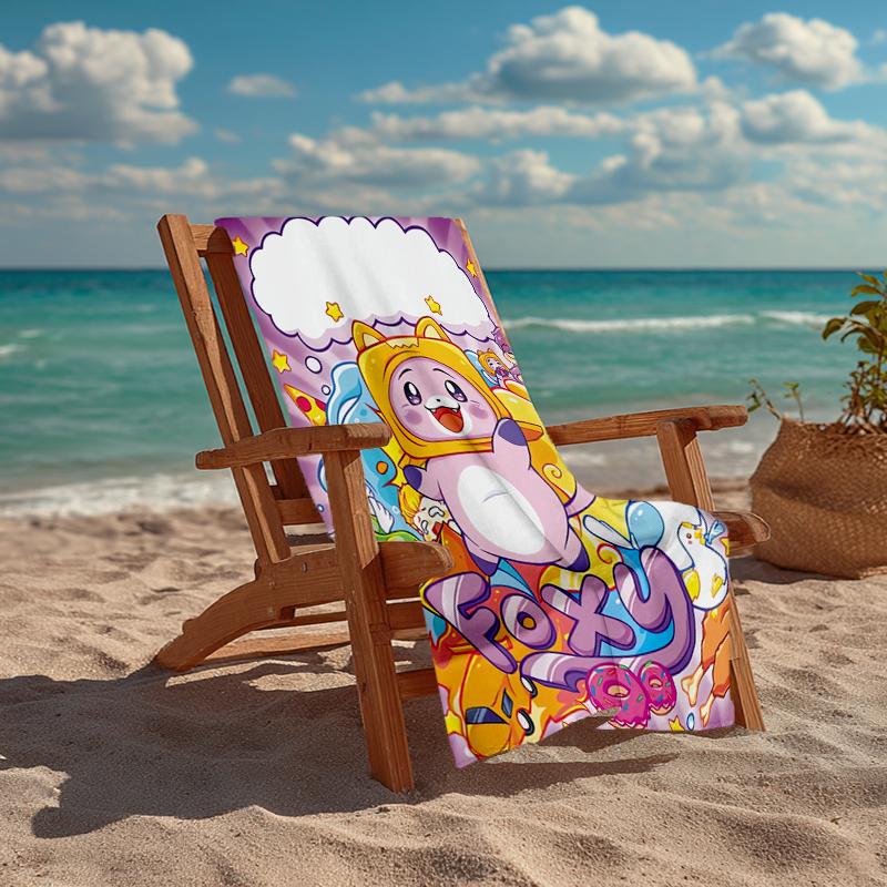 Ultra-Soft Beach Towel with LankyBox Theme,Ideal for Pool - Camping, Diving - Perfect Travel Essential, Vibrant Beach Towel.