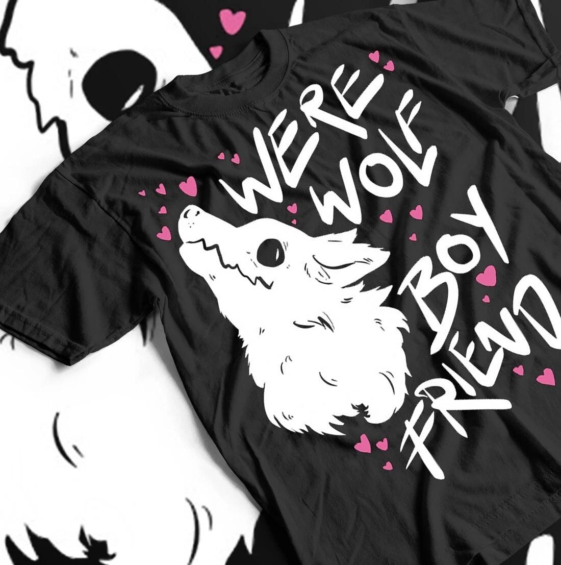 Werewolf T-Shirt, Screen Print Tee, Pastel Goth Unisex Shirt - Black White Print M