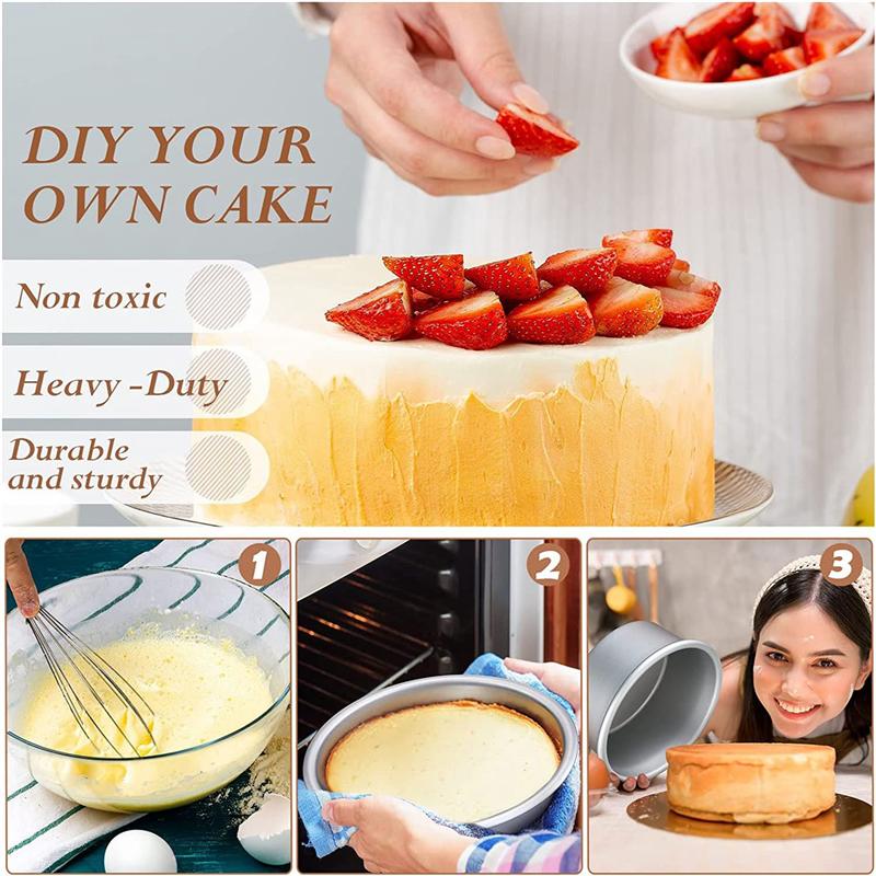 ABIYY-18 Pieces 4 Inch Small Cake Pan Mini Round Cake Pans for Baking Cake Pans Cheese Cake, Pizza, Quiche