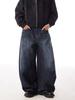 American retro scimitar jeans men's and women's loose wide-leg design three-dimensional versatile loose banana pants