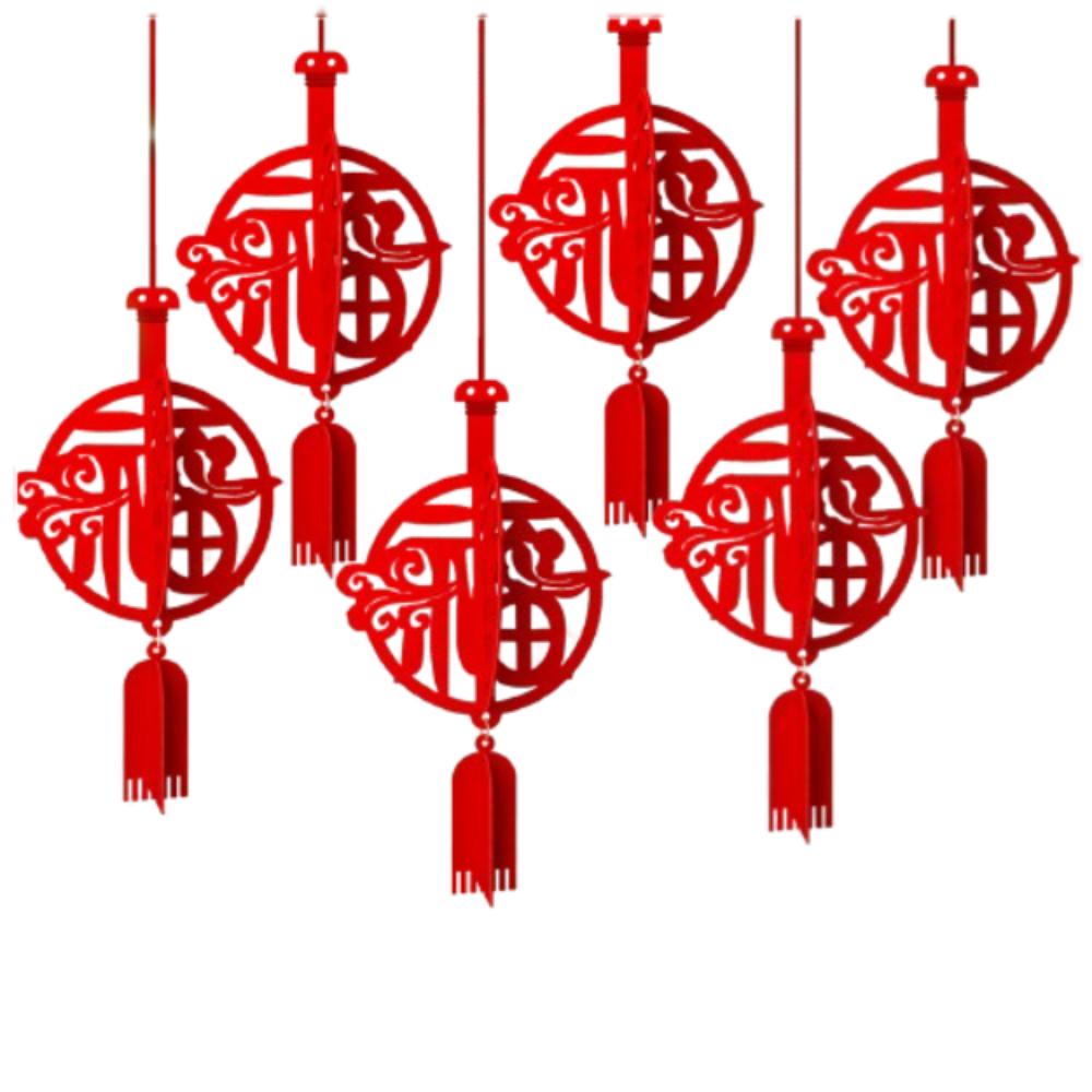 6pcs 3D Chinese Snake Year Pendants Traditional Spring Festival Supplies  Home Living Room Decor