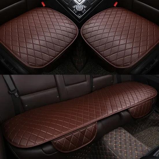PU Leather Car Seat Cover Universal Auto Chair Front Rear Back Waterproof Cushion Protector Four Season Accessories Interior
