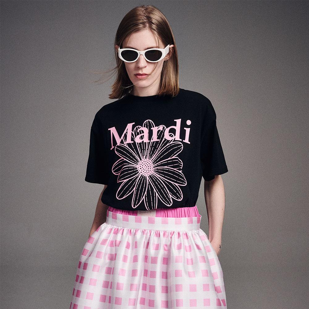 [mardimercredi] ФУТБОЛКА FLOWERMARDI BLACK PINK