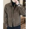 Men's Retro Green Leather Motorcycle Jacket - Summer Trendy Lapel Design