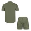 Men's Linen Short Sleeve Shirt and Elastic Waist Shorts Set, Casual Beach Outfit