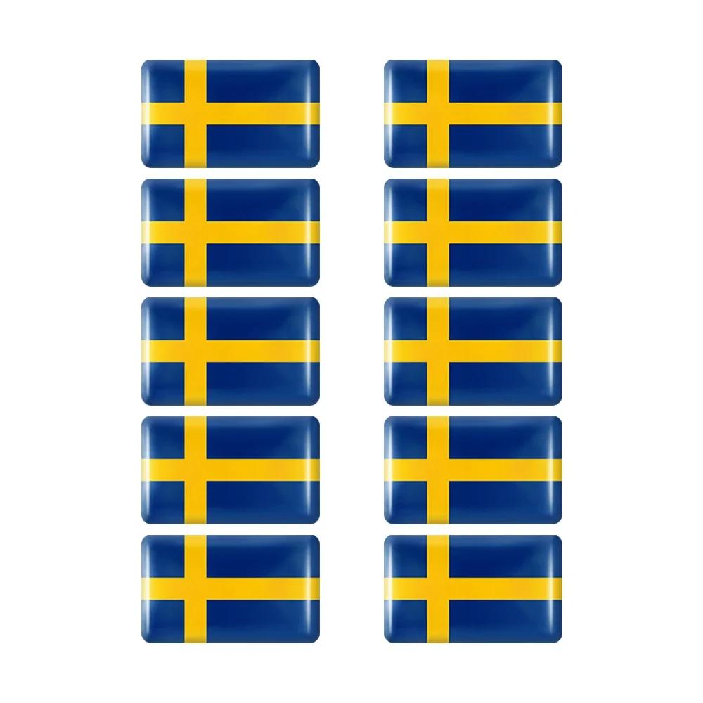 10pcs Epoxy Sweden Flags Sticker Car Interior Decoration Decal for VOLVO S40 S60 S80 S90 XC40 XC60 XC70 XC90 V40 V60 V70 Badge