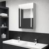 LED Bathroom Mirror Cabinet In Concrete Grey 50 X 13 X 70 Cm