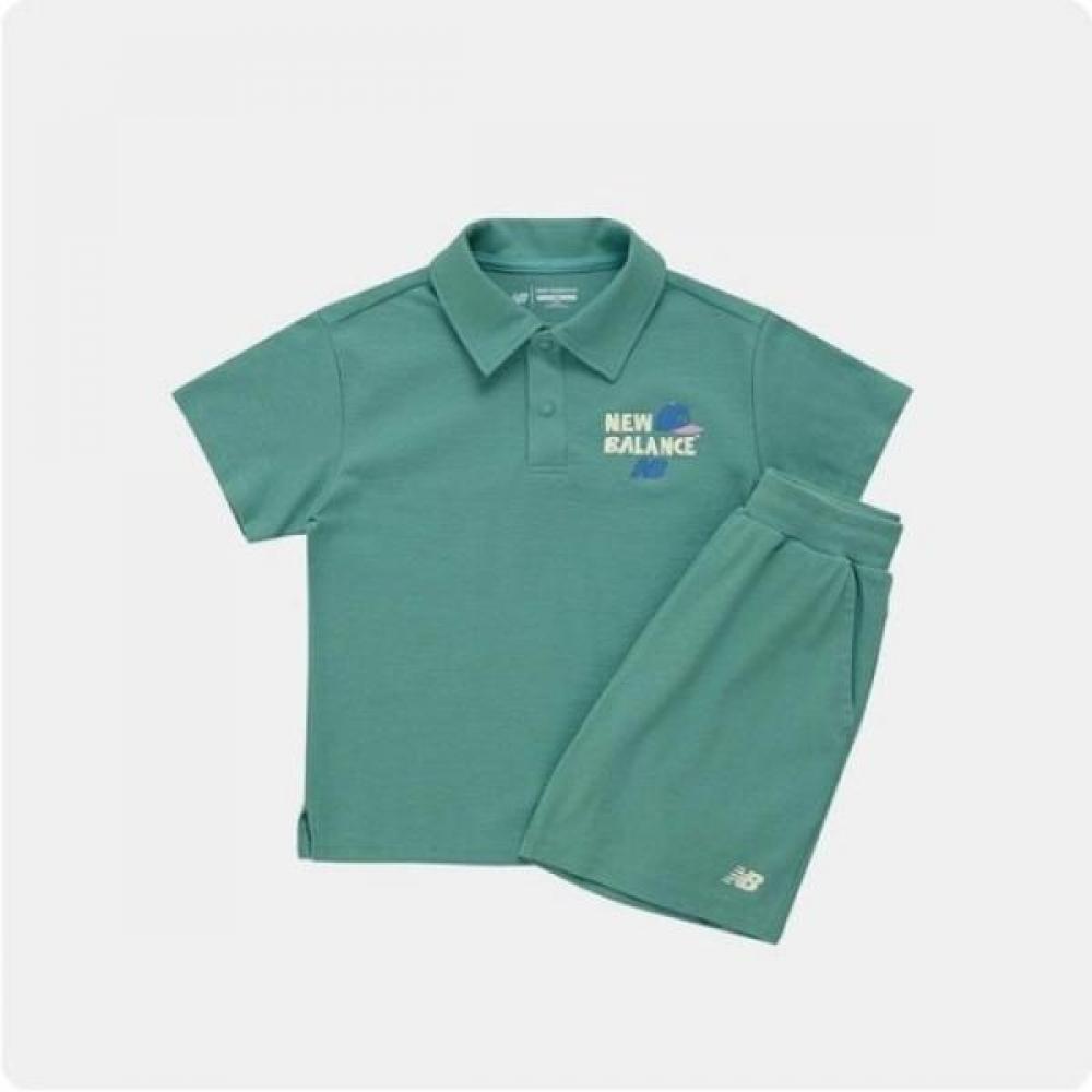 

New Balance Skies Baseball Collar T shirT seTup Nk9ye2504u Green (40)Green/130