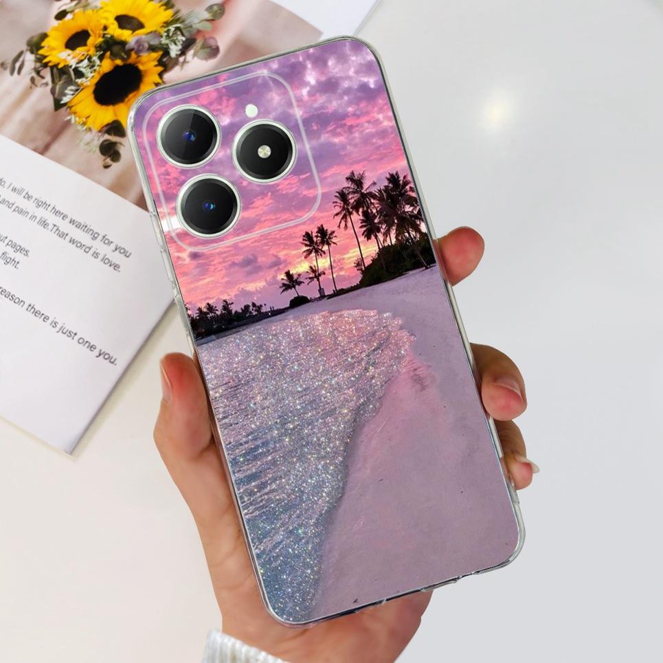 Voor Realme C63 C61 Narzo N61 N63 Hoesje Bloemen Vlinder Dames Mode Achterkant Transparant Zacht Slank Siliconen Bumper Shell