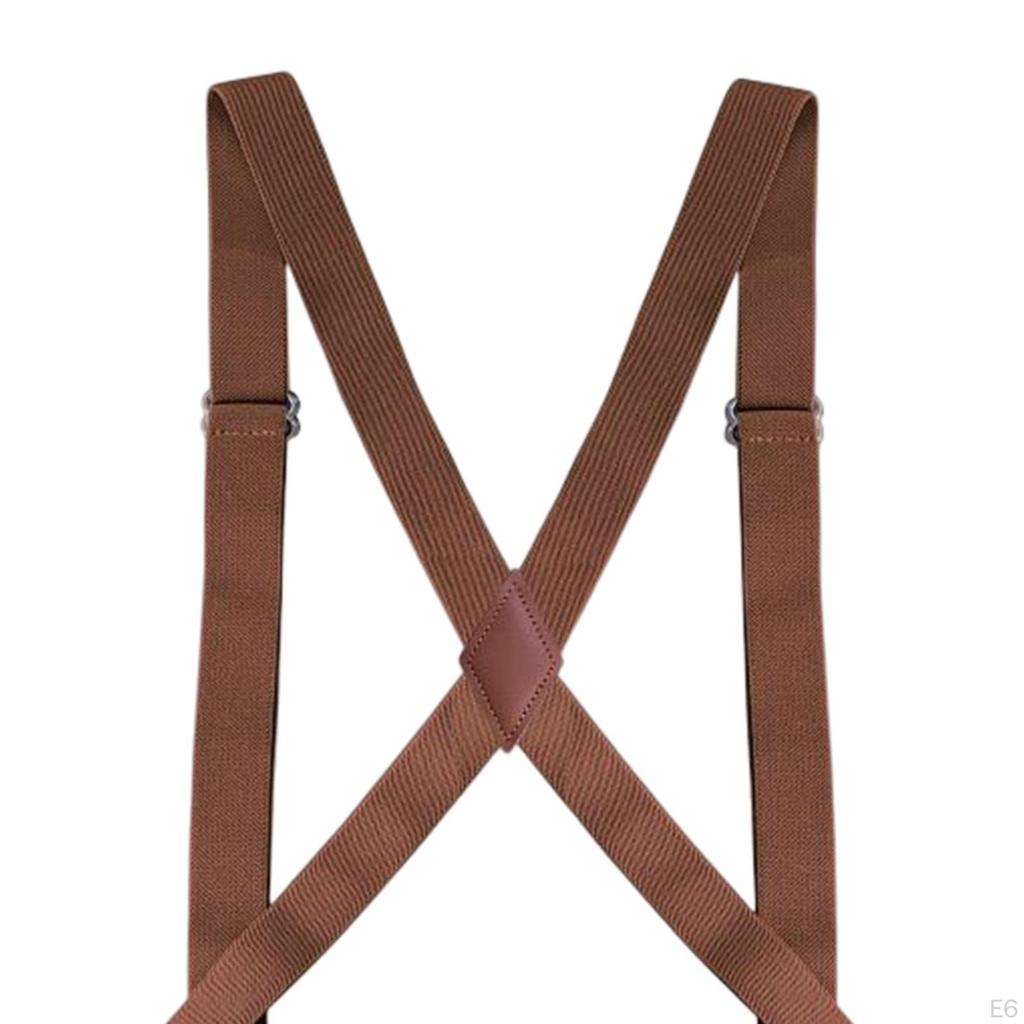 Men Women Suspender Heavy Duty Swivel Hooks Elastic X Type Unisex for Belt Loops Side Clip