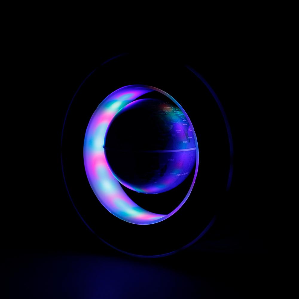 Magnetic levitation floating ball 2W floating ball with LED light magnetic levitation world map home decoration ornament blu