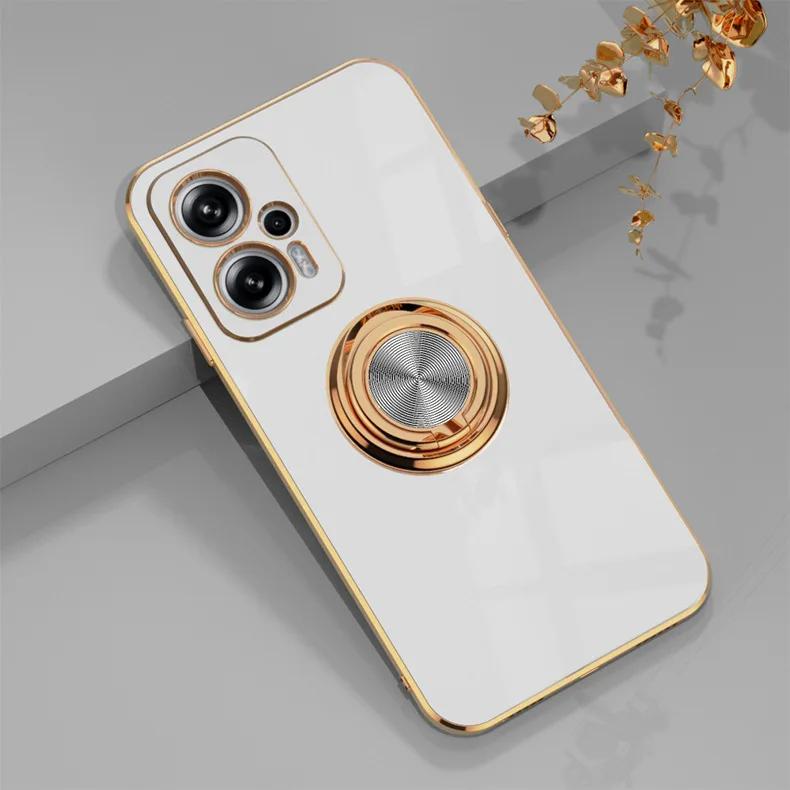Luxuey Plating Gloss Surface Silicone Phone Case For Honor 300 200 Pro Smar Lite Ultra X9 8 7A B C 360° Rotate Ring Holder Cover