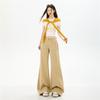 Spring Summer Pure Cotton Casual Soft Non Cling Micro Flare Patchwork Slim Flare Denim Pants For Women Casual Pants Oversize Denim Trousers