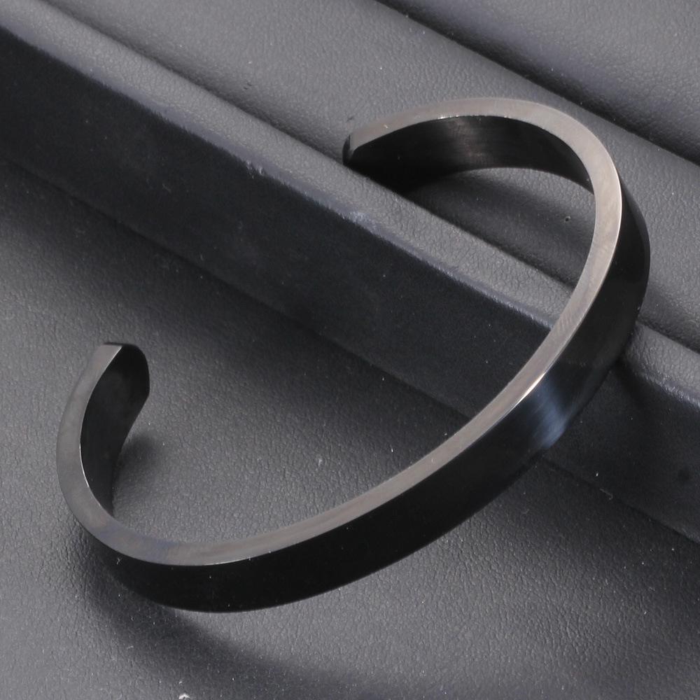 8MM Unisex C-Shaped Stainless Steel Bracelet - Titanium Options, Laser Engravable, Available In Three Colors