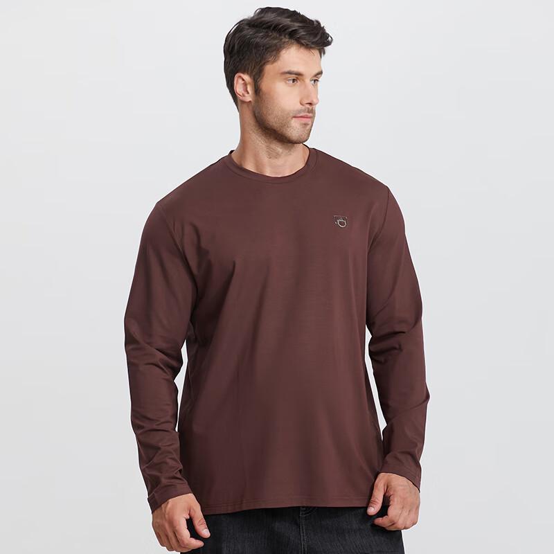 Dibinze Men's Plus Size Modal Cotton Long Sleeve T-Shirt