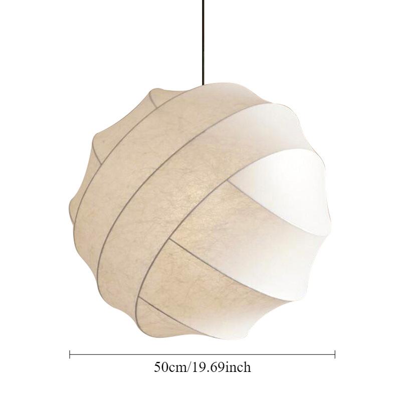 Nordic Modern style Curve Design Silk-like Polyester Fiber White Pendant Light Ball Shape Pendant Light For Hotel Restaurant