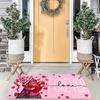 Curious Elf Welcome Floor Mat, Flannel Material, Durable Carpet, Valentine's Day Themed Interior Decor