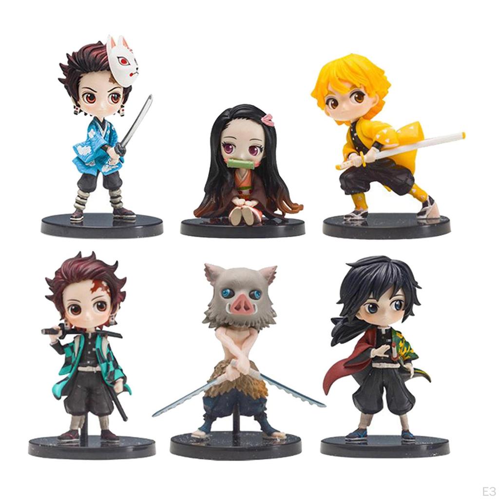 3 Pieces Demon Slayer: Kimetsu no Yaiba Action PVC Figure Toy Model Gift A