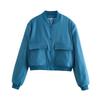 Women S Stand Collar Big Pocket Casual Spring Autumn Jacket