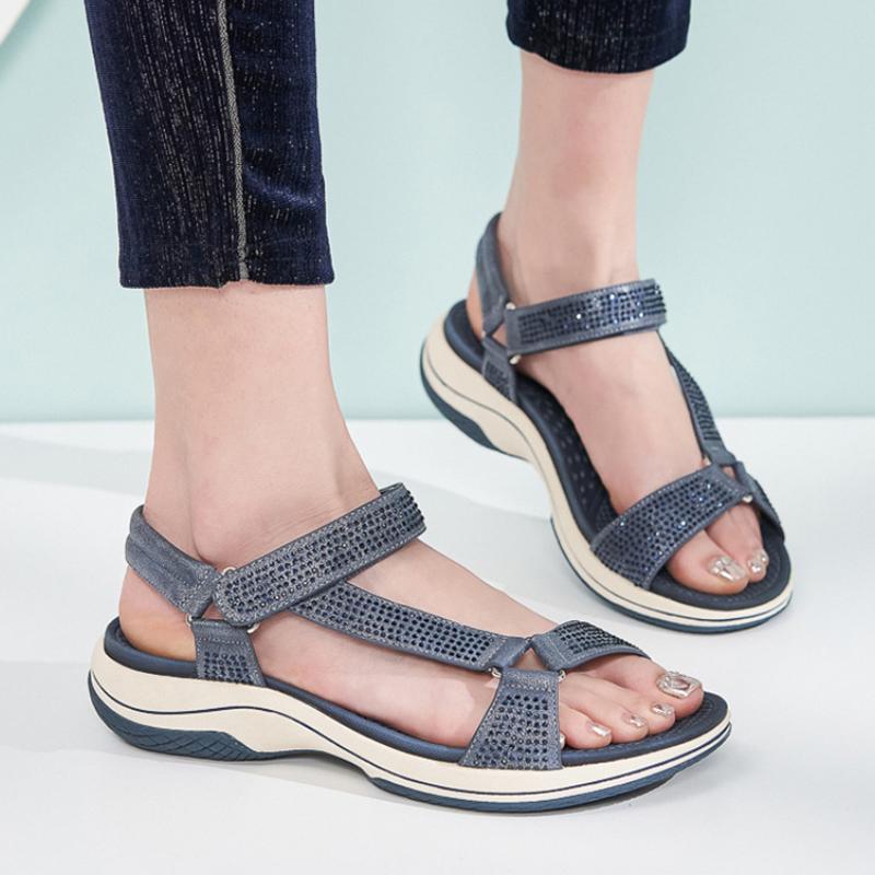 Flying Rhinestones Breathable Comfortable Casual And Versatile Sports Women's Sandals Fashionable Mother's Shoes Summer Simple