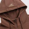 Reebok Logo Brodé Polyvalent Extérieur Décontracté Sport Sweat à Capuche Zippé Femmes hoodies Marron 24FRM102WGBR