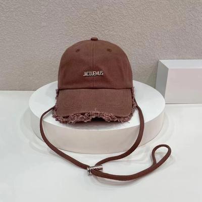 JACQUEMUS Frayed Edge Duckbill Cap: Summer Sun Protection Baseball Cap for Men & Women
