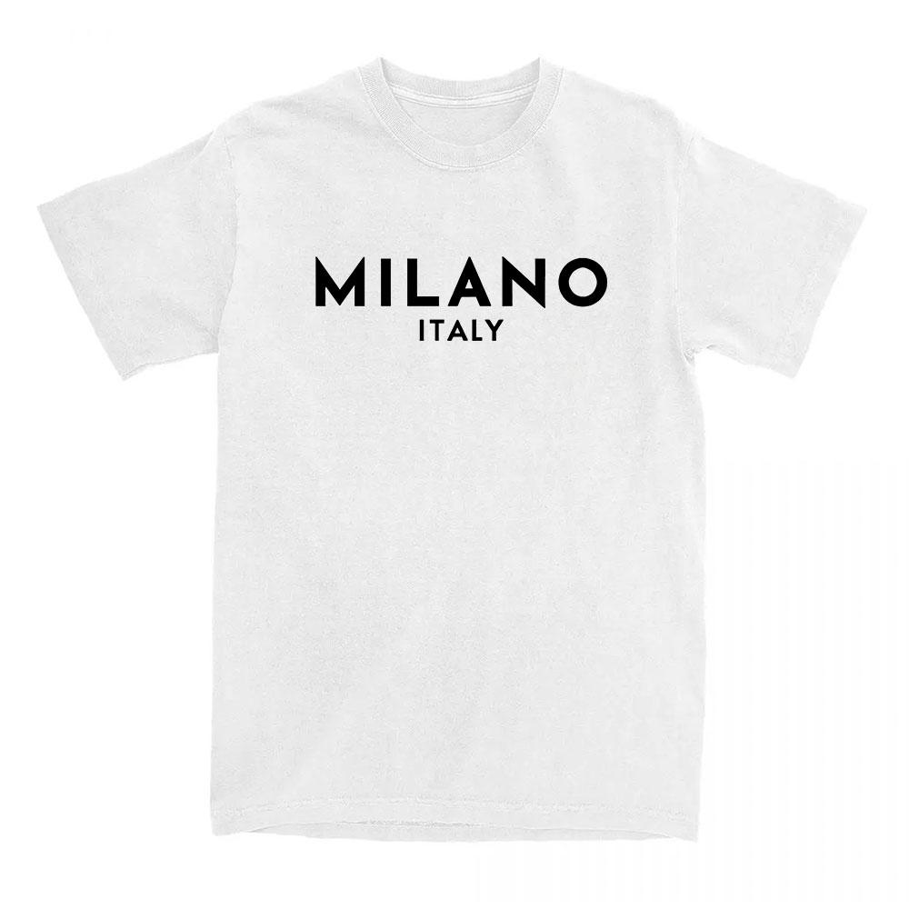 Itálie Milán Módní Město Trička Bavlna Měkké Tričko Léto Unisex Tričko s Krátkým Rukávem Estetická Grafická Trička