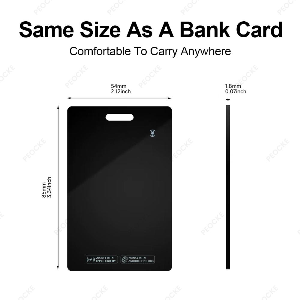 Dual System Ultra-Thin Wallet Tracker Card Anti-Lost Bluetooth GPS Tracker For Apple Find My Google Find Hub Smart Location Tag