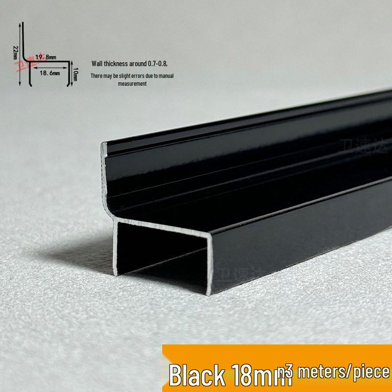 Aluminum Alloy Toilet Partition Door Edge Stop Strip Hardware - Thickened H-profile Card Slot