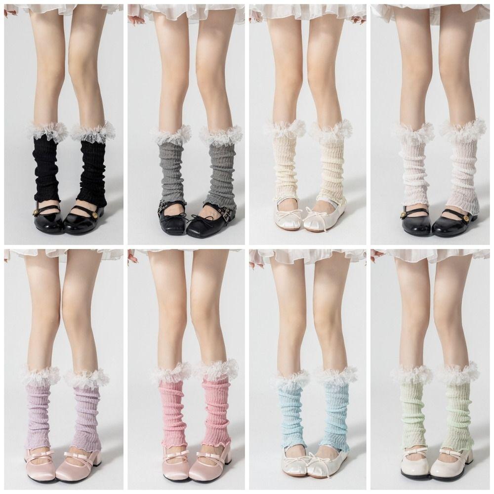 Cotton Knee High Ruffle Socks Ballet Style Ballet Calf Long Socks Fashion Sweet Leg Warmer Women